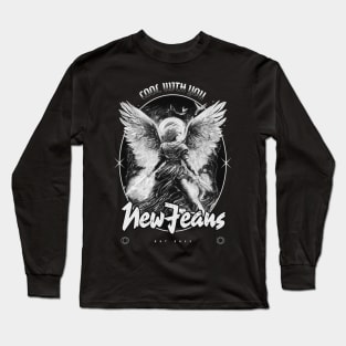 New jeans newjeans cool with you typography bunny tokki | Morcaworks Long Sleeve T-Shirt